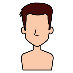 young man shirtless avatar character vector illustration design