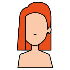 beautiful woman shirtless avatar character vector illustration design