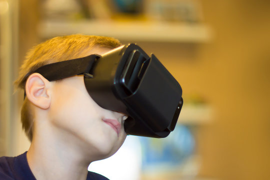 Boy experiencing virtual reality