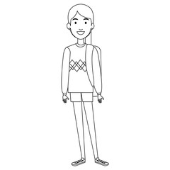 beautiful woman with school bag avatar character vector illustration design