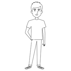 young man avatar character vector illustration design