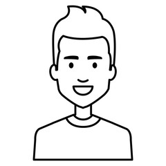 young man avatar character vector illustration design