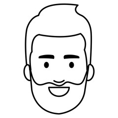 young man head avatar character vector illustration design