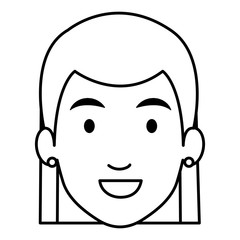beautiful woman head avatar character vector illustration design