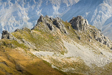 Ridge Rock Formation in the Picos De Europa Spain with no Sky