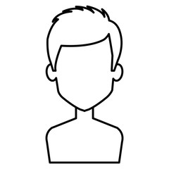 young man shirtless avatar character vector illustration design