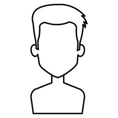 young man shirtless avatar character vector illustration design