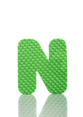 Puzzle letters-n on white background 