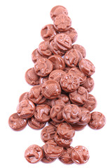christmas chocolates tree isolated