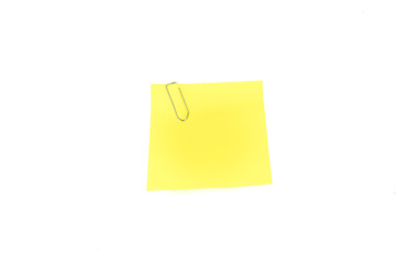 Yellow post it notes with paperclip