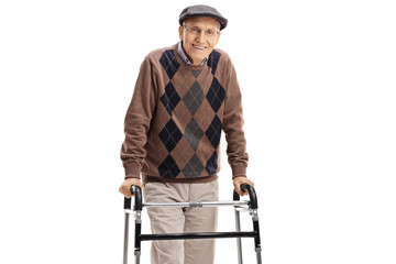Senior with a walker