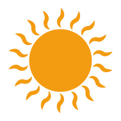 Sun icon on white background.
