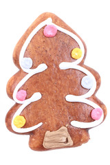 tree as christmas gingerbread isolated