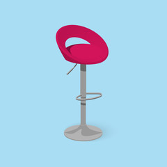 Bar stool. Bar chair. High chair. Bar interior design. Vector illustration