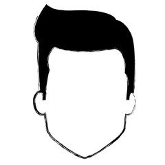 young man head avatar character vector illustration design