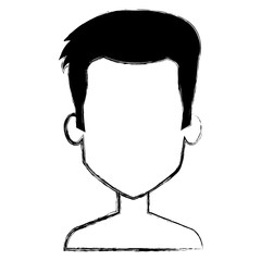 young man shirtless avatar character vector illustration design