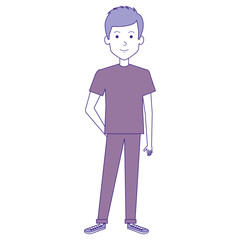 young man avatar character vector illustration design