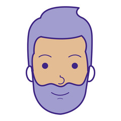 young man head avatar character vector illustration design