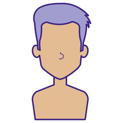 young man shirtless avatar character vector illustration design