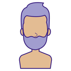 young man shirtless avatar character vector illustration design
