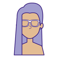 beautiful woman shirtless avatar character vector illustration design