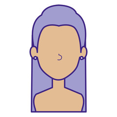 beautiful woman shirtless avatar character vector illustration design