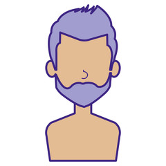young man shirtless avatar character vector illustration design
