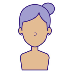 beautiful woman shirtless avatar character vector illustration design