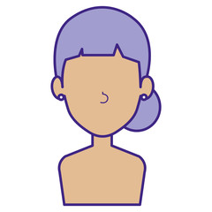 beautiful woman shirtless avatar character vector illustration design