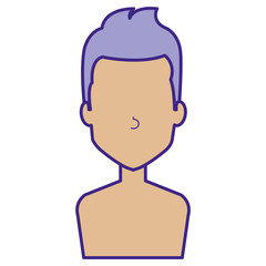 young man shirtless avatar character vector illustration design