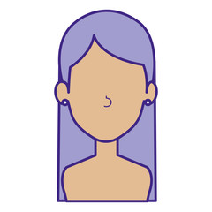 beautiful woman shirtless avatar character vector illustration design