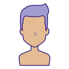 young man shirtless avatar character vector illustration design