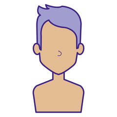 young man shirtless avatar character vector illustration design