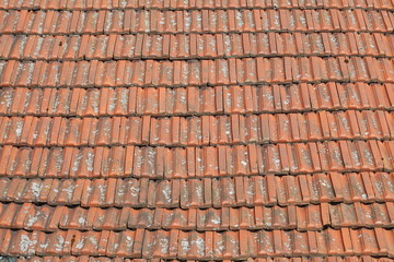 Rote Dachziegel, Dachziegelsteine,  Dach
