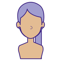 beautiful woman shirtless avatar character vector illustration design