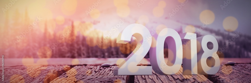 Poster composite image of digitally generated image of gray numbers
