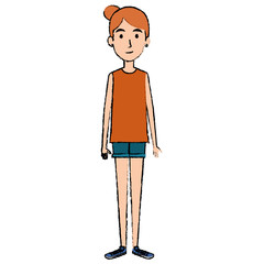 beautiful woman avatar character vector illustration design