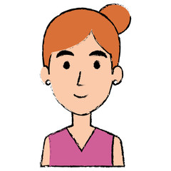 beautiful woman avatar character vector illustration design