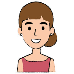 beautiful woman avatar character vector illustration design