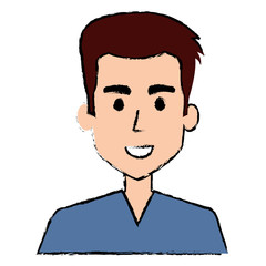 young man avatar character vector illustration design