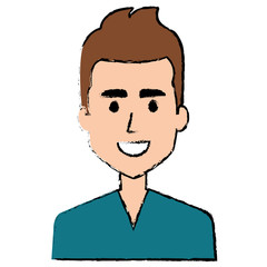 young man avatar character vector illustration design