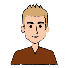 young man avatar character vector illustration design