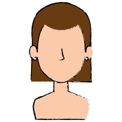 beautiful woman shirtless avatar character vector illustration design