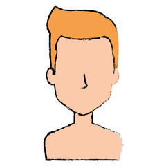 young man shirtless avatar character vector illustration design