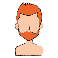 young man shirtless avatar character vector illustration design
