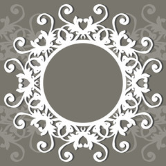 3D photo picture frame or round, went with ornament, kruger border, glabrous, the jury of the user, greeting, pill,postcard, template, vector