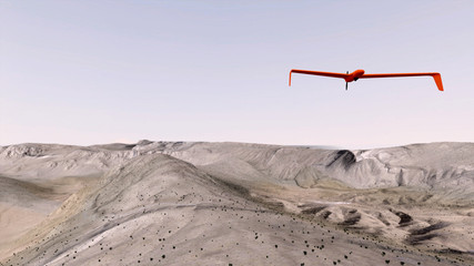 uav dron samolot pustynia krajobraz morze