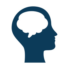 human profile with speech bubble vector illustration design