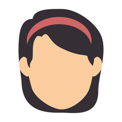 beautiful woman head avatar character vector illustration design