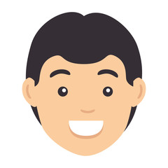 young man head avatar character vector illustration design